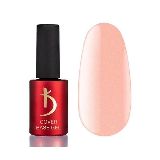 KODI Cover base gel #4, PEACH with gold shimmer, 7 ml, теплий персиковий з золотистим шимером