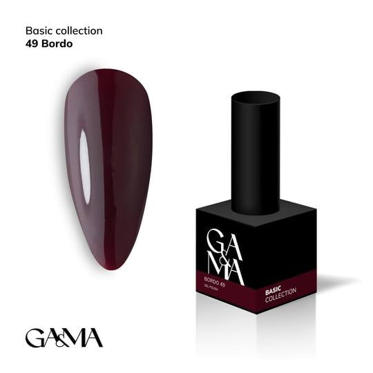 GA&MA. Gel polish #49 BORDEAUX, 10 ml, гель-лак, бордо