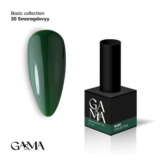 GA&MA. Gel polish #30 EMERALD, 10 ml, гель-лак, смарагдовий