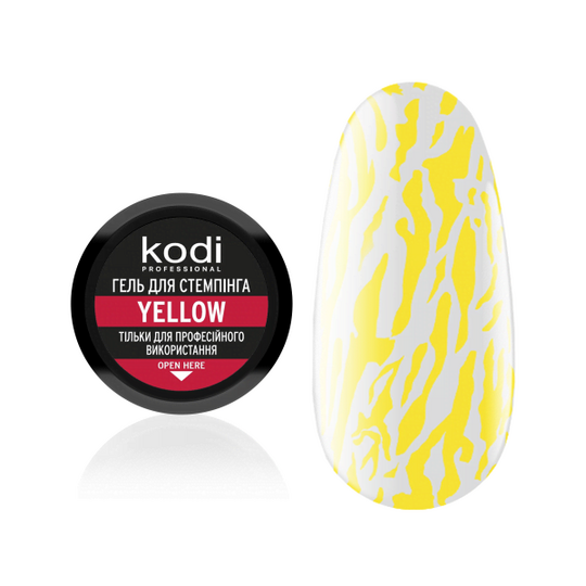 KODI Stamping Gel Yellow, жовтий, 4 ml, гель для стемпінгу