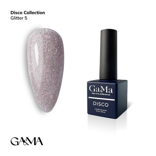 GA&MA. Reflective Gel polish, HOLOGRAPHIC GLITTER #5, 10 ml, гель-лак світловідбиваючий ( попередня упаковка)