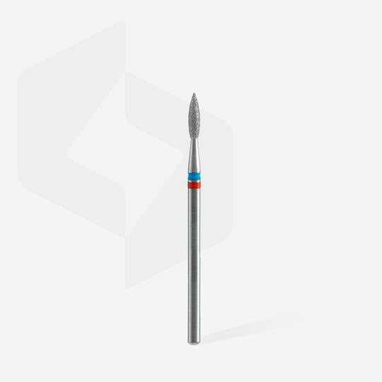 STALEKS. Фреза алмазна DUO "ПОЛУМ'Я" червоно-синя, Ø 2.1 mm, гостра