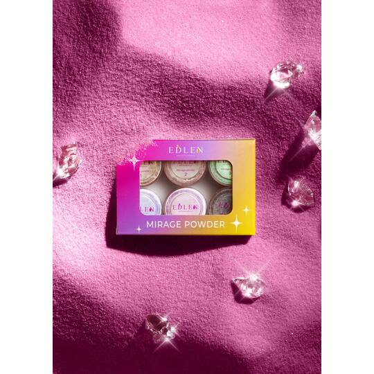 EDLEN. "Mirrage" rainbow powder SET, 6 pcs, набір втирок, 6 шт