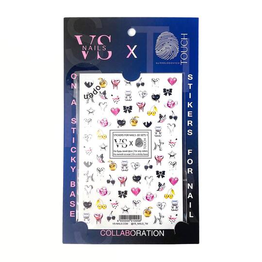 TOUCH. Touch & VS Nails Stickers, 3D SETS 1, стікери для нігтів на липкій основі