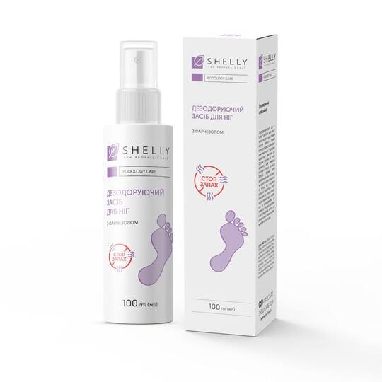 SHELLY. Long-acting deodorant for feet with farnesol, 100 ml. Дезодоруючий засіб для ніг пролонгованої дії з фарнезолом