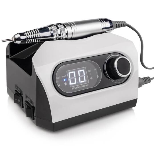 BUCOS. Nail drill "Bucos ZS-717", white, 65W. Фрезер + 6 покращених фрез, 35 тисяч оборотів, реверс, білий корпус