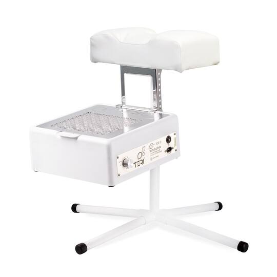 Teri. Pedicure stand for nail dust collector, white. Педикюрна підставка для настільних витяжок з білим верхом (під замовлення)
