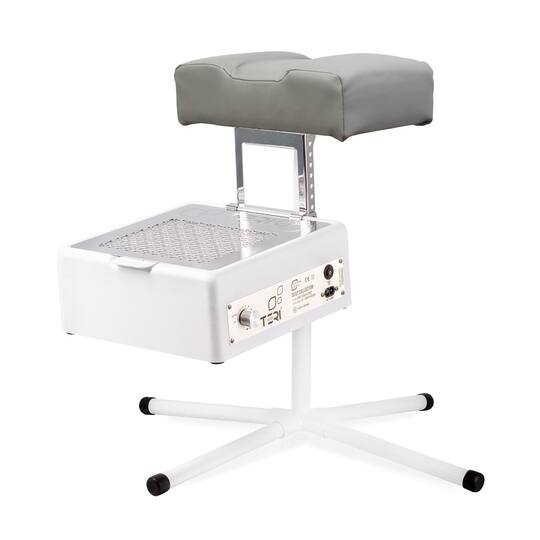 Teri. Pedicure stand for nail dust collector, gray. Педикюрна підставка для настільних витяжок з сірим верхом (під замовлення)