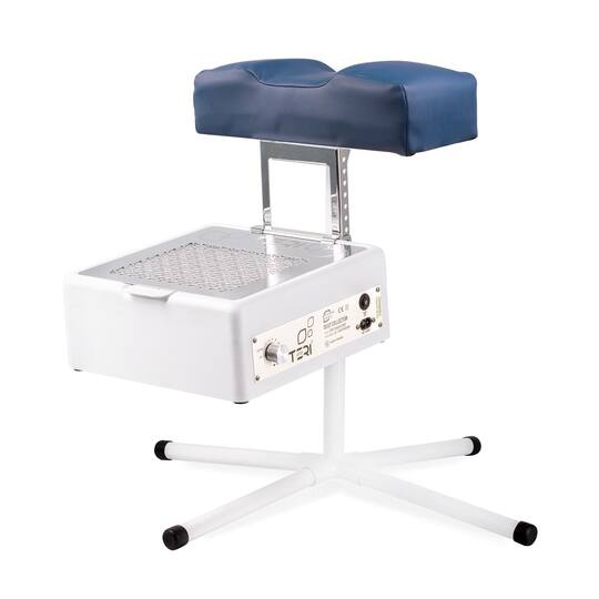 Teri. Pedicure stand for nail dust collector, blue. Педикюрна підставка для настільних витяжок з синім верхом (під замовлення)