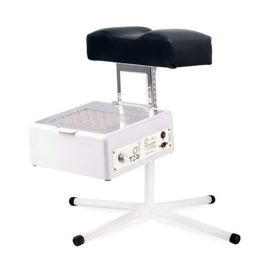 Teri. Pedicure stand for nail dust collector, black. Педикюрна підставка для настільних витяжок з чорним верхом (під замовлення)