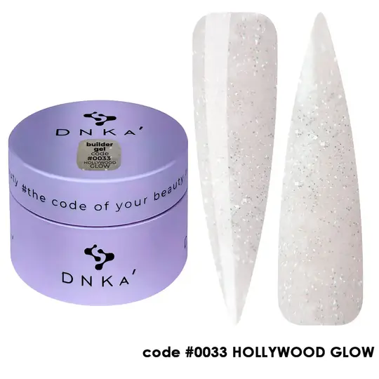 DNKa’. Builder Gel Hollywood #0033, 30 ml, світловідбиваючий гель для моделювання