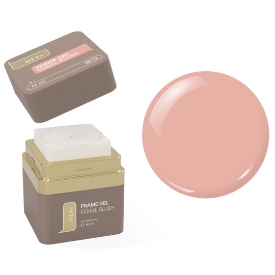 HEYLOVE. Frame builder Gel with Pump, CORAL BLUSH, 30 ml, універсальний гель для нарощування з помпою, бежево-персиковий