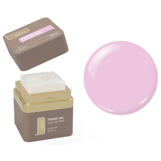 HEYLOVE. Frame builder Gel with Pump, LIFE IN PINK, 30 ml, універсальний гель для нарощування з помпою, холодний рожевий