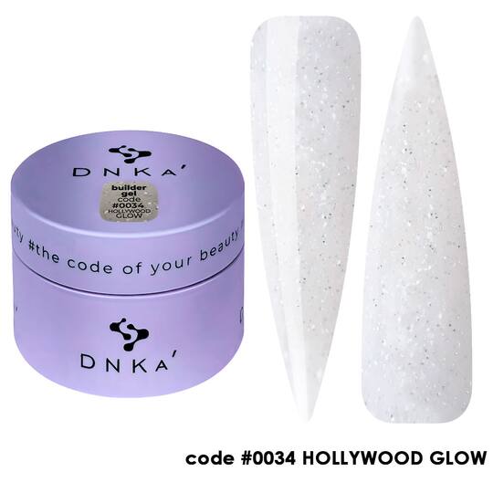 DNKa’. Builder Gel Hollywood #0034, 30 ml, світловідбиваючий гель для моделювання