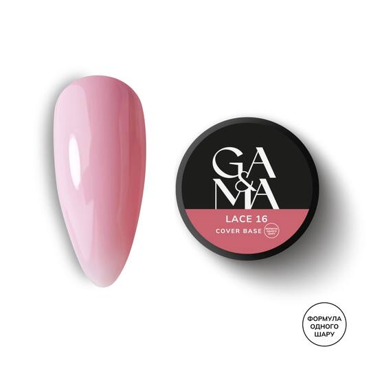 GA&MA. Cover base #16, LACE, 30 ml (формула одного шару)