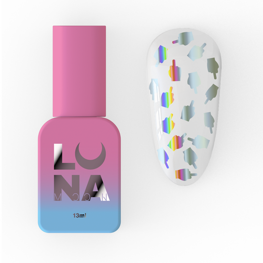 LUNAmoon. F*ck Haters Top Coat, 13 ml, топ з голографічними елементами