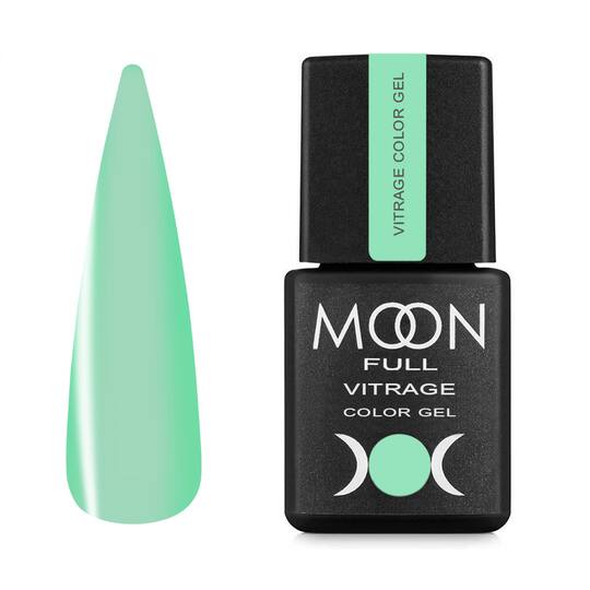 MOON FULL. Vitrage Gel Polish, #04, 8 ml. Вітражний гель-лак, бірюзовий