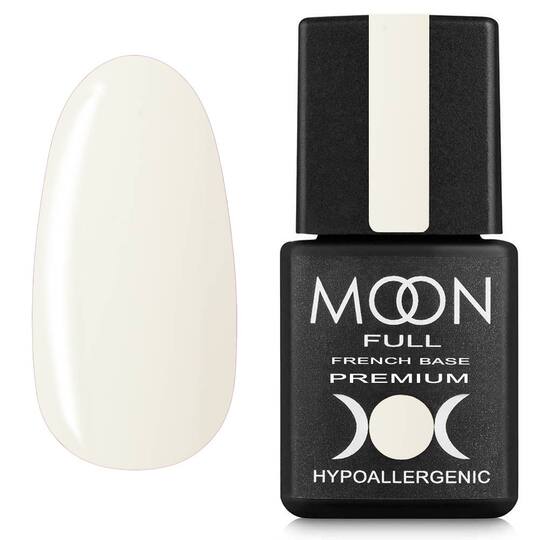 MOON FULL. Cover Base, French Premium #20, 8 ml. Кольорова база, біла