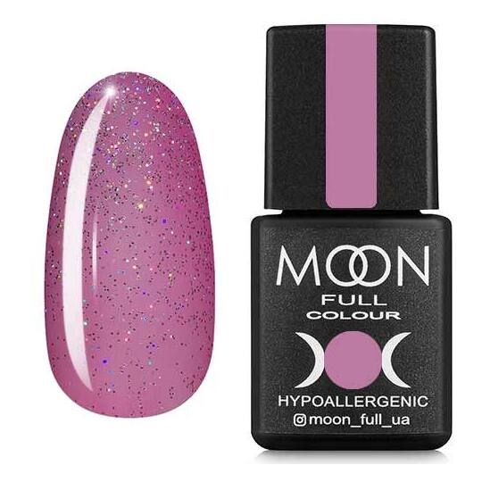 MOON FULL. Gel Polish, #306, 8 ml. Гель-лак, напівпрозорий рожевий з різнокольоровими шиммером
