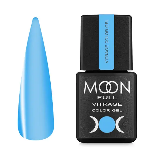 MOON FULL. Vitrage Gel Polish, #06, 8 ml. Вітражний гель-лак, синій