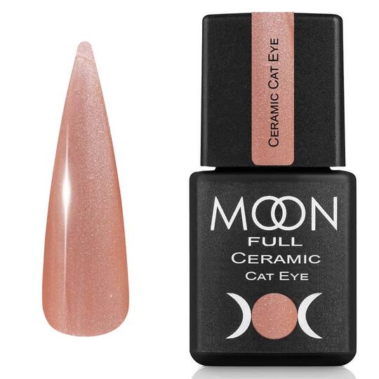 MOON FULL. Ceramic "Cat eye" Gel Polish, #SC 537, 8 ml. Гель-лак "котяче око", Персиковий сатин