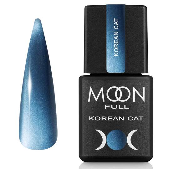 MOON FULL. Korean "Cat eye" Gel Polish, #01, 8 ml. Гель-лак "котяче око", синій