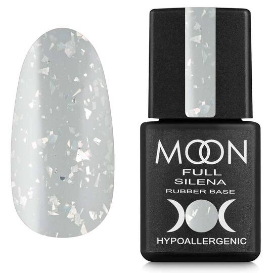 MOON FULL. Rubber Base, Silena #2020, 8 ml. Каучукова кольорова база з поталлю, біла