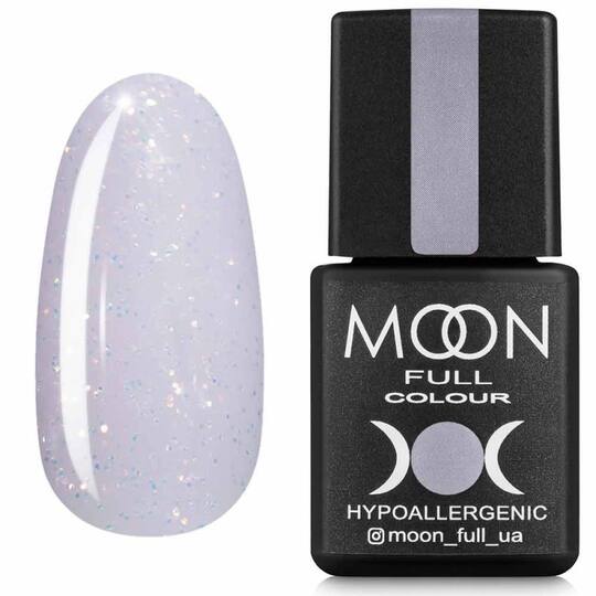 MOON FULL. Gel Polish, Opal color #510, 8 ml. Гель-лак, ніжно-ліловий з золотими блискітками