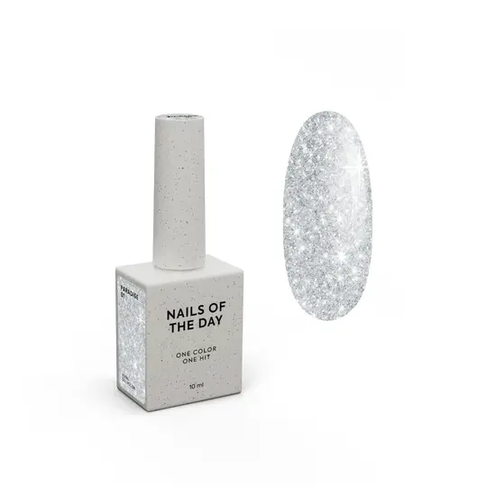 NOTD. Gel Polish, Let's special, PARADISE #01, 10 ml, гель-лак перлинно-білий з блискітками