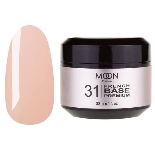 MOON FULL. Cover Base, French Premium #31, 30 ml. Кольорова база, ніжно-бежева