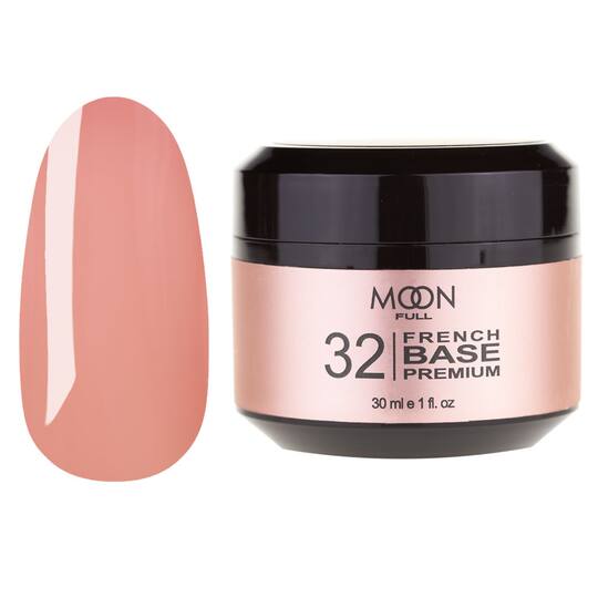 MOON FULL. Cover Base, French Premium #32, 30 ml. Кольорова база, нюдово-рожева
