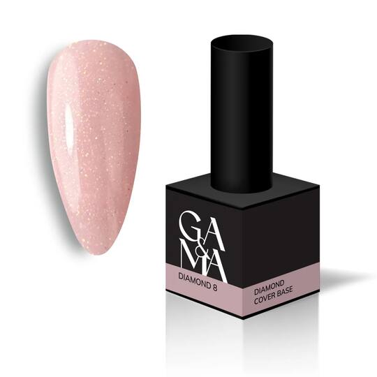 GA&MA. Diamond base #8 Pale Peach, Ніжно-персикова, 15 ml