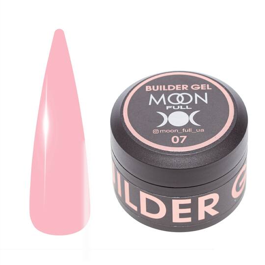 MOON FULL. Builder gel, #07, 30 ml. Гель для нарощування, світло-рожевий