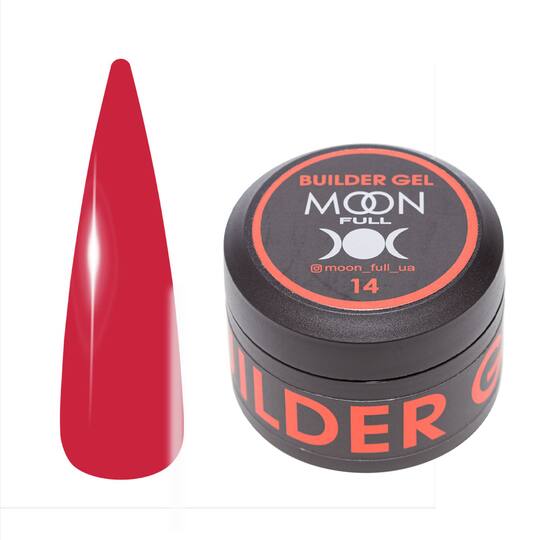 MOON FULL. Builder gel, #14, 30 ml. Гель для нарощування, червоний