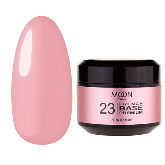 MOON FULL. Cover Base, French Premium #23, 30 ml. Кольорова база, рожево-персикова