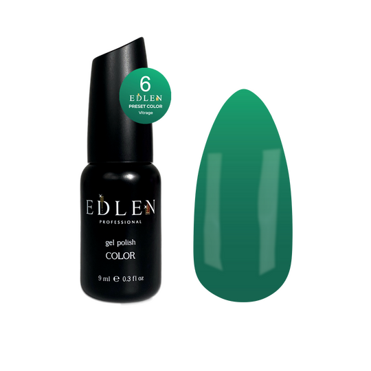 EDLEN. Gel Polish Preset color №6, Vitrage, 9 ml, вітражний гель-лак