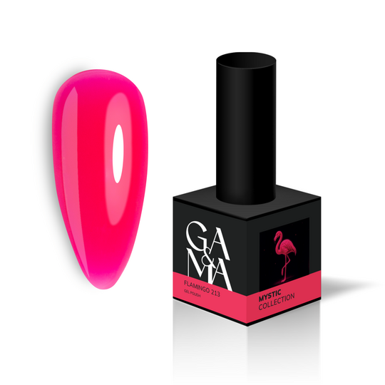 GA&MA. Gel polish #213 Flamingo, 10 ml, вітражний неоновий гель-лак, Фламінго