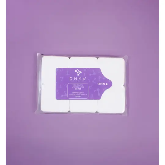DNKa'. Lint-free perforated wipes, 200 pcs. Безворсові серветки для манікюру перфоровані, 200 шт