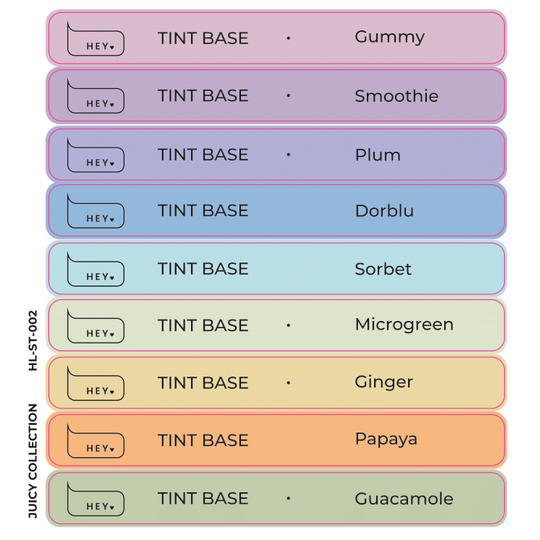 HEYLOVE. Набір наклейок для демонстраційних тіпс. Tint base, Juicy collection