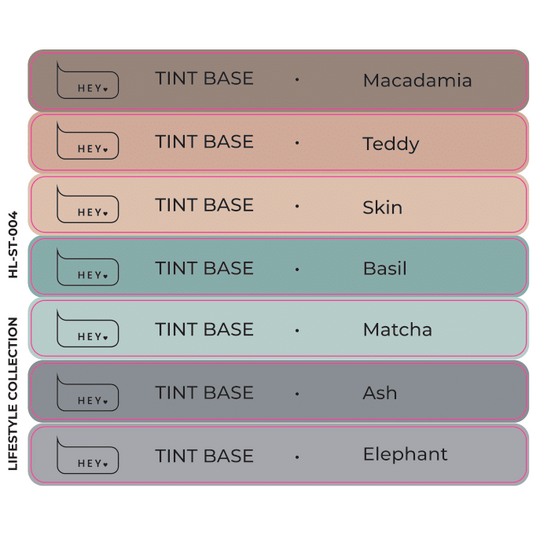 HEYLOVE. Набір наклейок для демонстраційних тіпс. Tint base, Lifestyle collection
