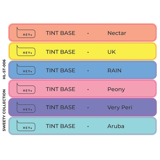 HEYLOVE. Набір наклейок для демонстраційних тіпс. Tint base, Sweety collection