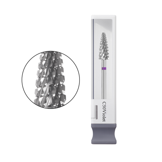 GA&MA. Carbide Max nail drill bit, C50Violet. Фреза твердосплавна "Кукурудза завужена", фіолетова, Ø 5 мм
