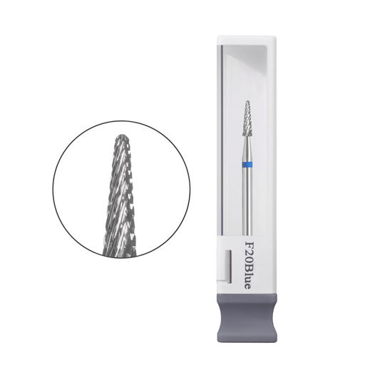GA&MA. Carbide Max nail drill bit, F20Blue. Фреза твердосплавна "Конус малий", синя, Ø 2 мм