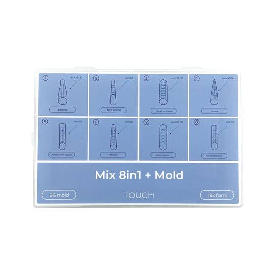 TOUCH. Top Nail Forms, MIX 8-in-1 + Molds, 192 pcs. Верхні форми + молди
