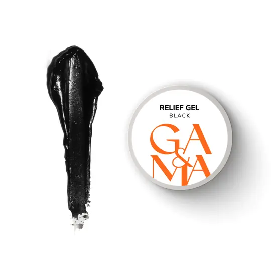 GA&MA. Relief gel, black, 5 g, рельєф гель, чорний
