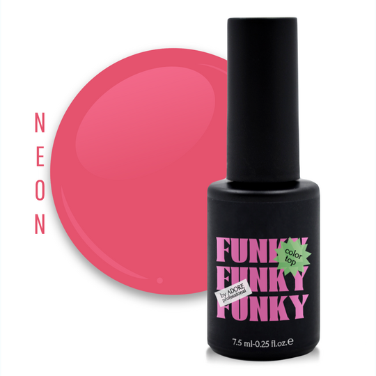 ADORE. Funky Color Top coat, №01, Chic, 8 ml. Вітражний топ, кораловий