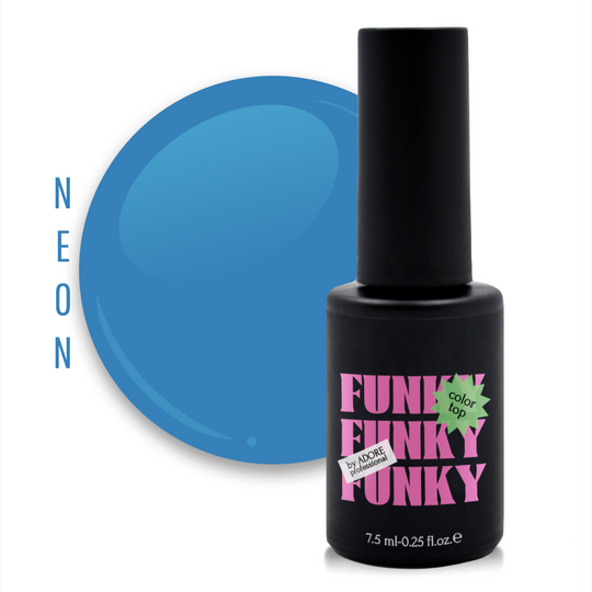 ADORE. Funky Color Top coat, №04, Cool, 8 ml. Вітражний топ, синій