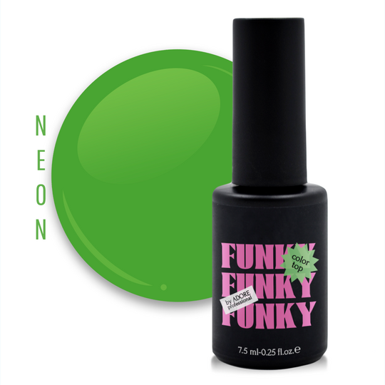 ADORE. Funky Color Top coat, №06, Fresh, 8 ml. Вітражний топ, зелений