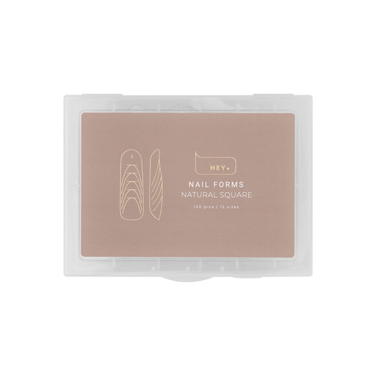 HEYLOVE. Top nail forms, Natural Square, 120 штук, верхні форми для нарощування, квадрат