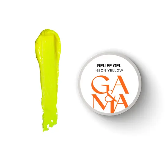 GA&MA. Relief gel, neon yellow, 5 g, рельєф гель, неоновий жовтий